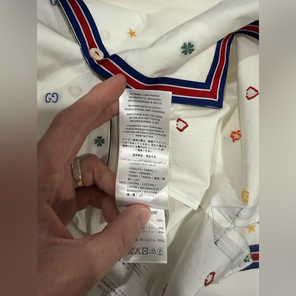 Gucci White Shirt with Multicolor Accents 50IT - Picture 12 of 15